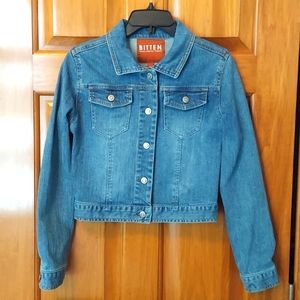 * Bitten by Sarah Jessica Parker Denim Cropped Jean Jacket, Size Medium Like New